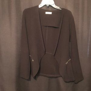 Black blazer with accent zippers sz M